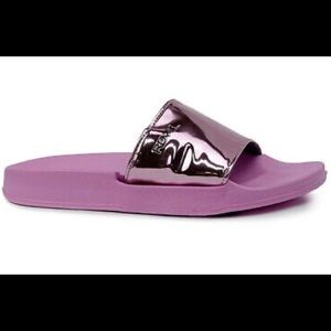 Women Metallic Slide Sandals NWT